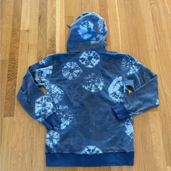 Volcom Blue Tie Dye Hoodie Sweatshirt Pullover Stone Logo Men's/Unisex Small - Picture 5 of 6